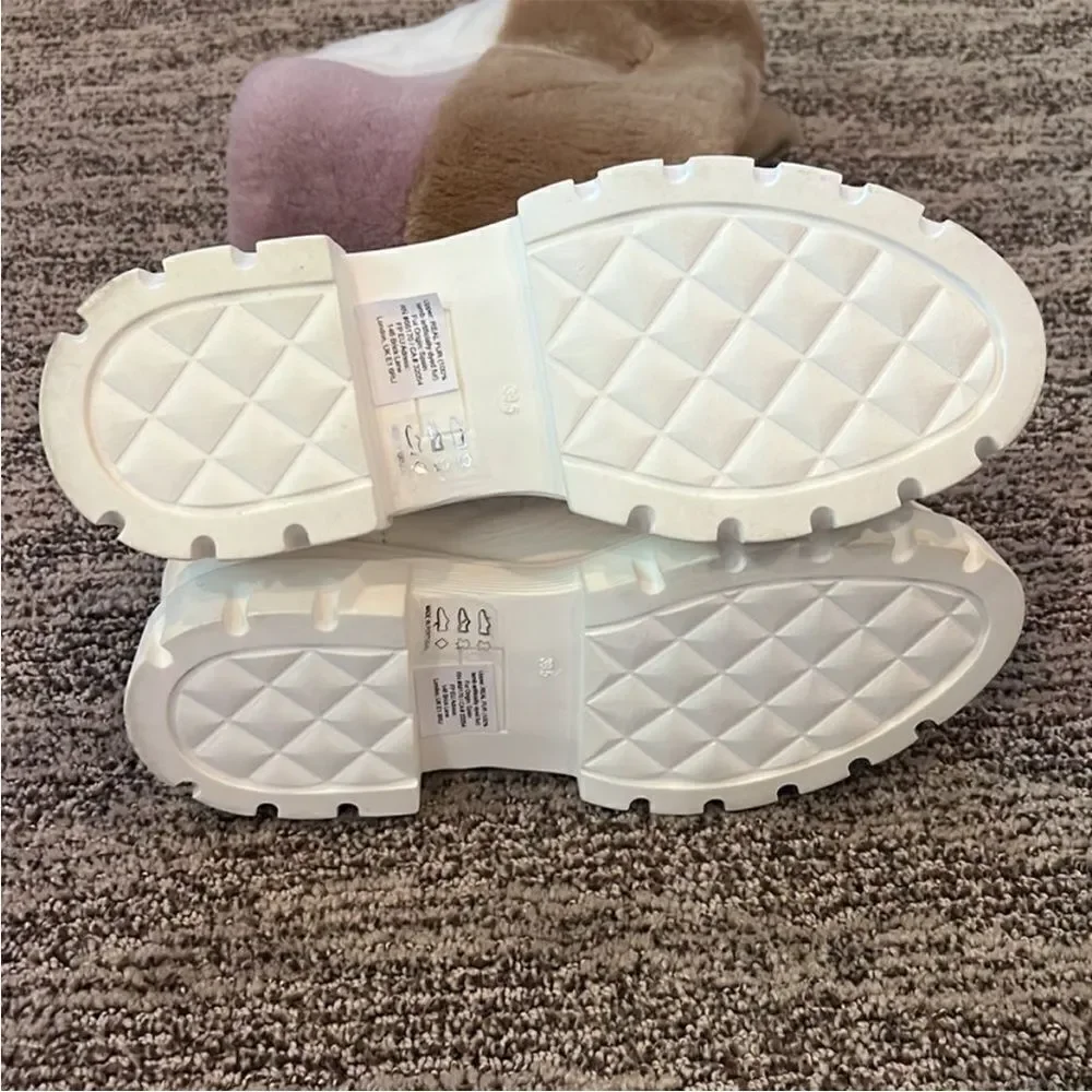 Free People Happy Thoughts Colorblock Shearling Fur Lug Sole Winter Boots US 9.5